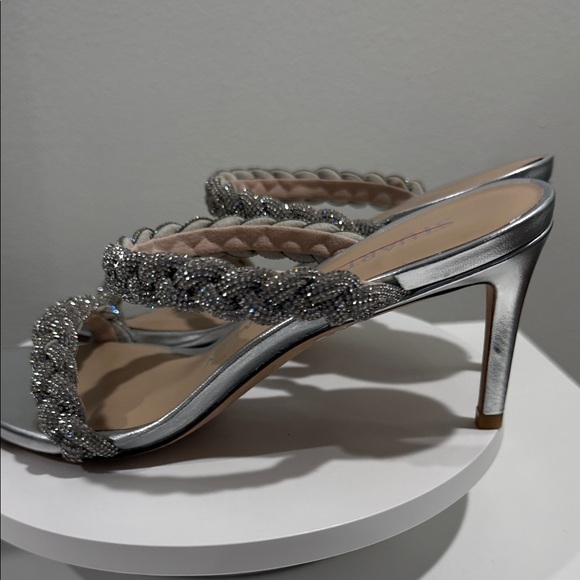 Stuart Weitzman Metallic Silver Braided Heels - Picture 4 of 7